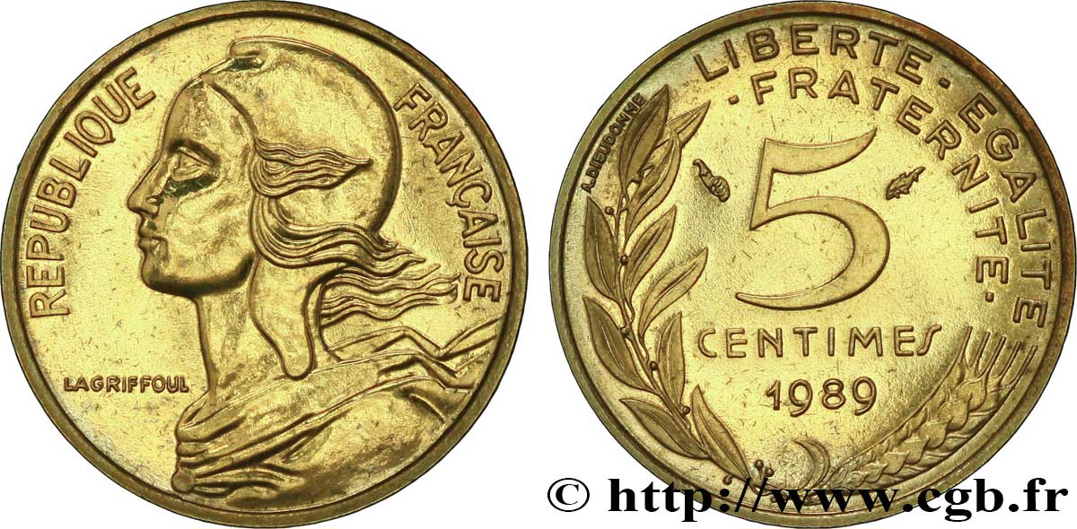 5 centimes Marianne 1989 Pessac F.125/25 FDC65 