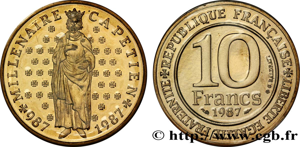 10 francs Millénaire Capétien 1987  F.371/2 ST68 