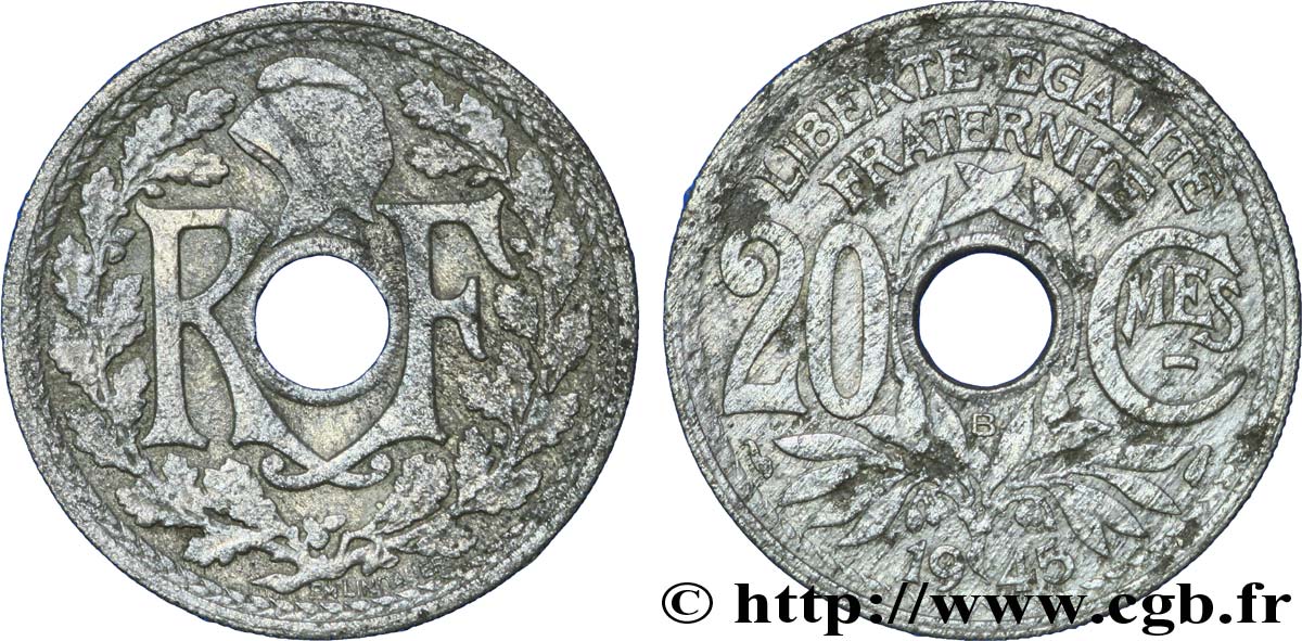 20 centimes Lindauer 1945 Beaumont-le-Roger F.155/3 TB30 