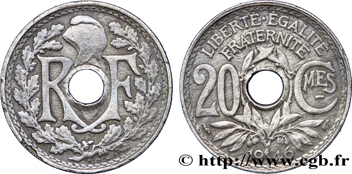 20 centimes Lindauer Zinc 1946  F.155/5 S30 