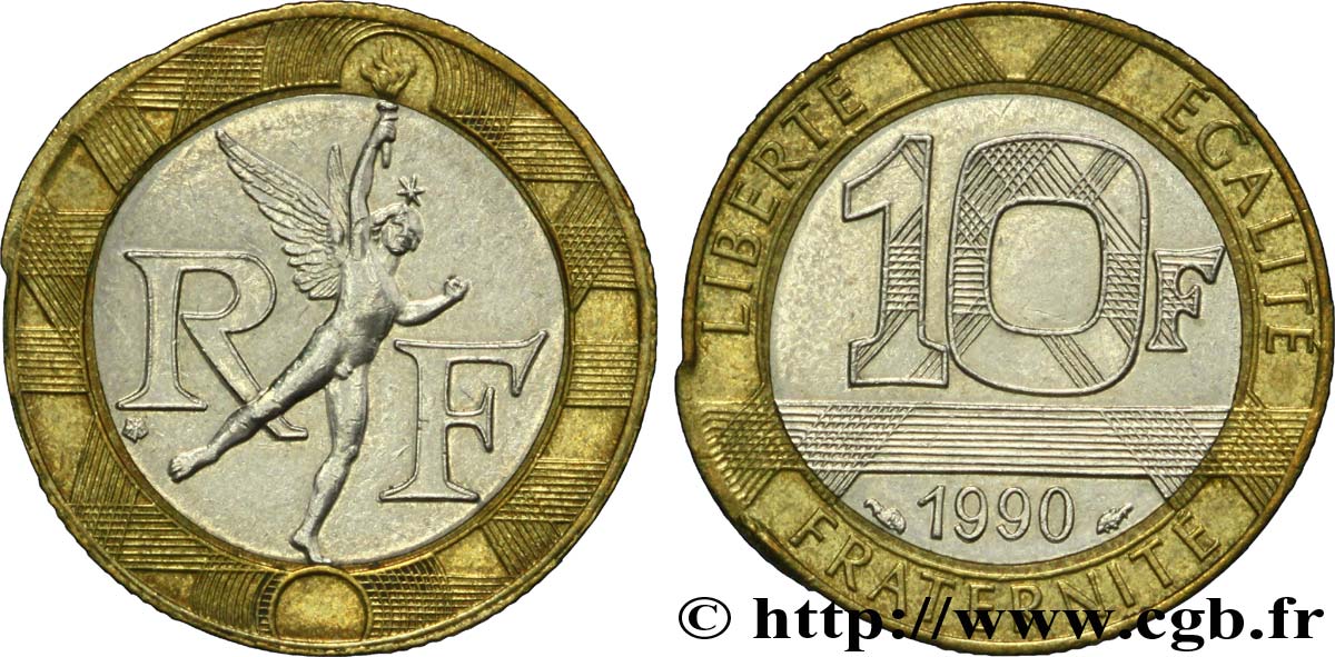Valeur Pièce 10 Francs 1990 Génie De La Bastille