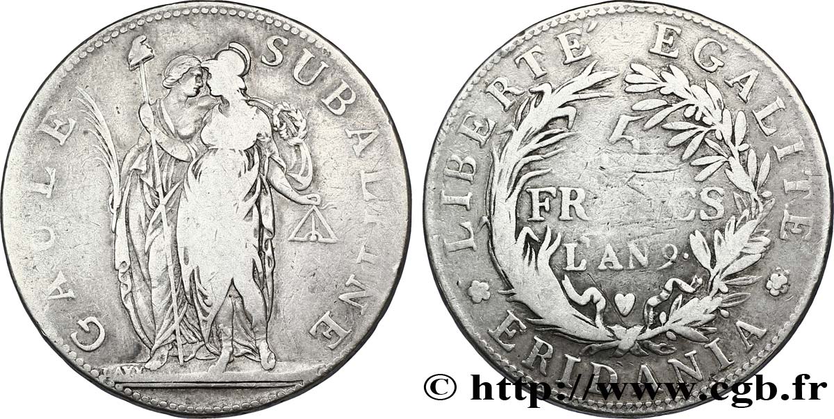 5 francs 1801 Turin VG.843  S15 