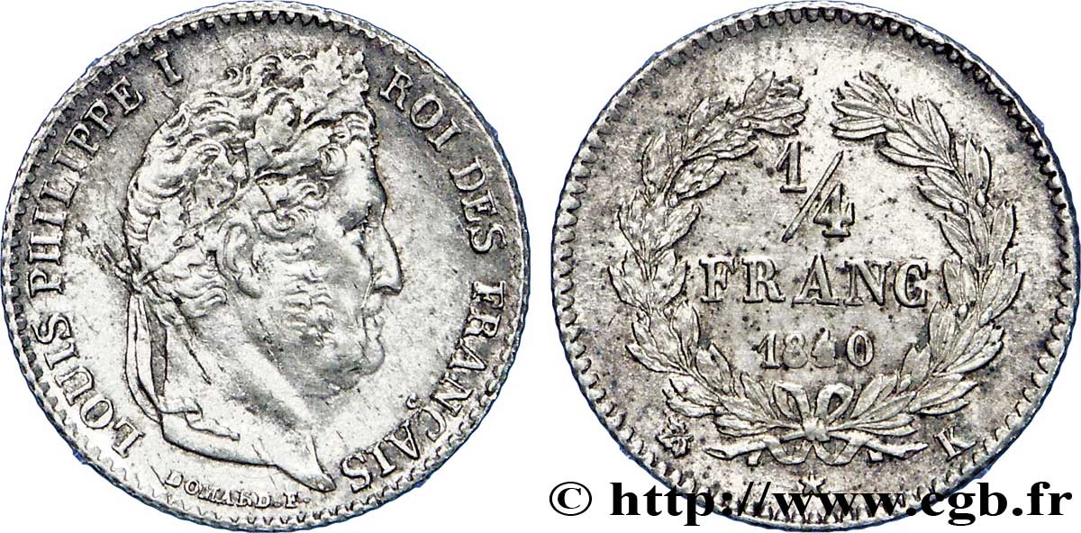 1/4 franc Louis-Philippe 1840 Bordeaux F.166/83 TTB53 