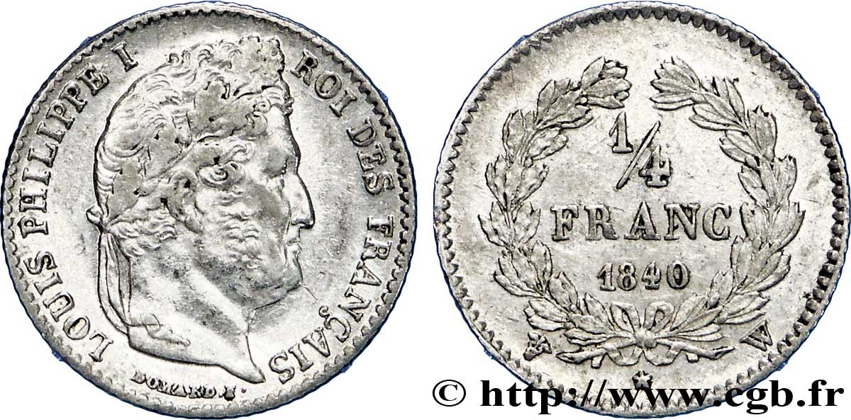 1/4 franc Louis-Philippe 1840 Lille F.166/84 MBC50 