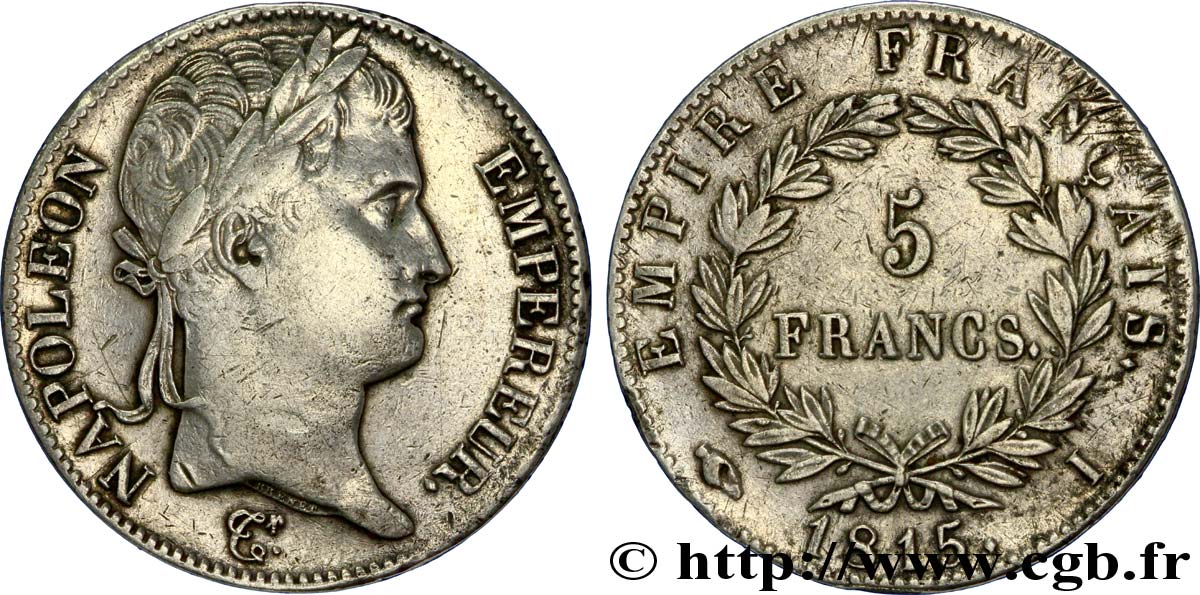 5 francs Napoléon Empereur, Cent-Jours 1815 Limoges F.307A/4 BC25 