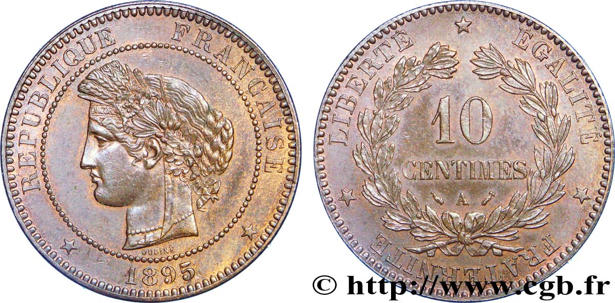 10 centimes Cérès 1895 Paris F.135/40 SUP58 