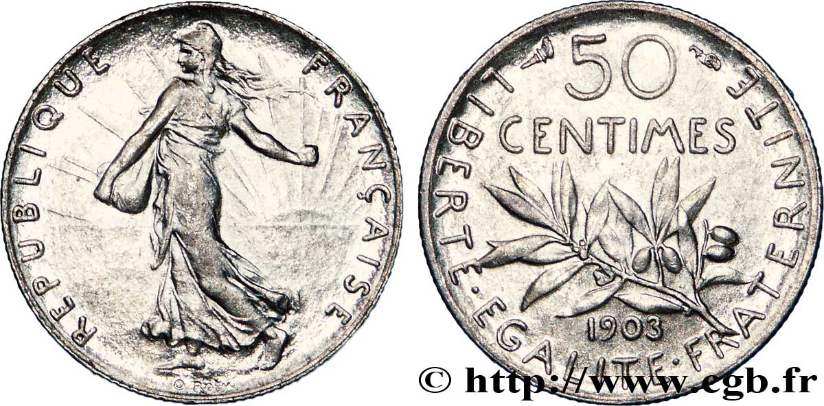 50 centimes Semeuse 1903  F.190/10 TTB52 