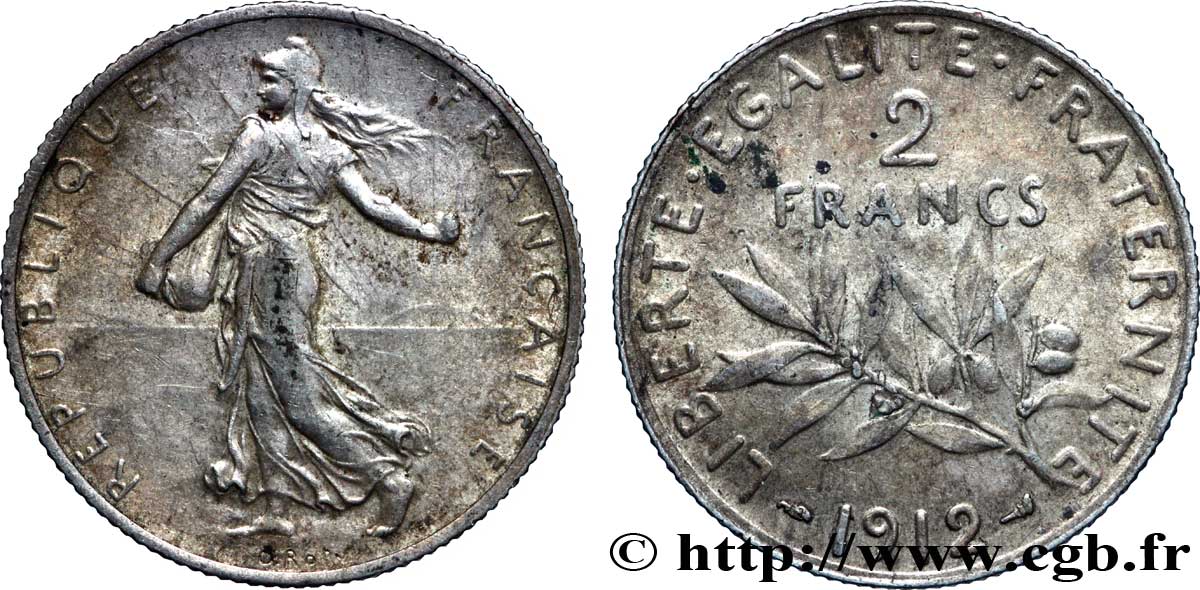 2 francs Semeuse 1912  F.266/13 SPL58 