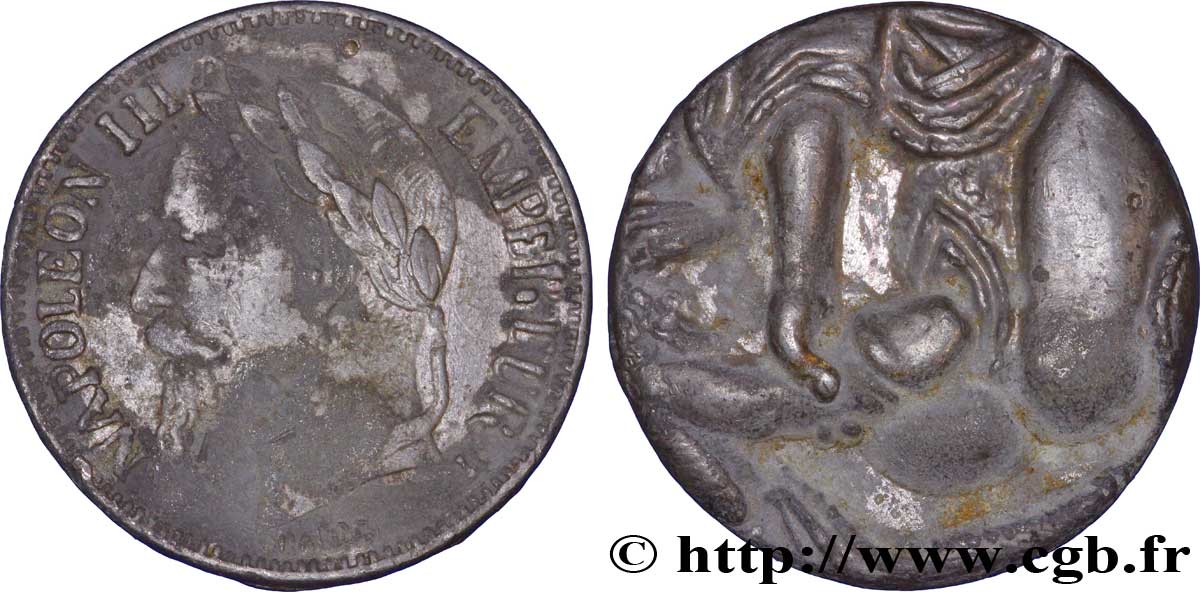 Pièce Commémorative 5 Francs Napoléon III – 1863 – Reproduction Détaillée – Collection Ou Décoration