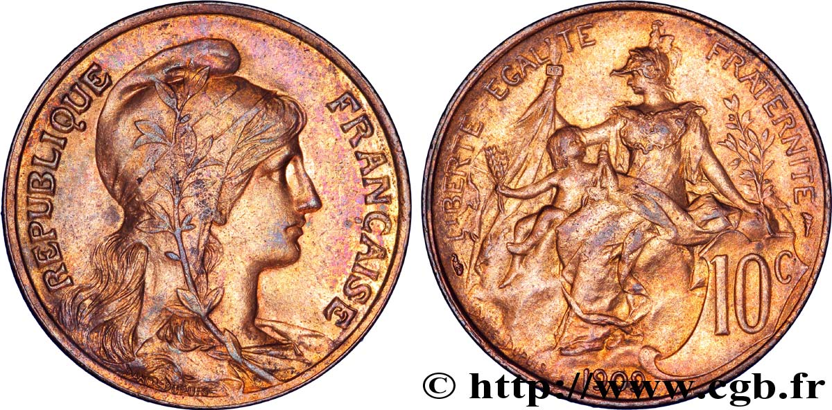 10 centimes Daniel-Dupuis 1909  F.136/18 SUP62 