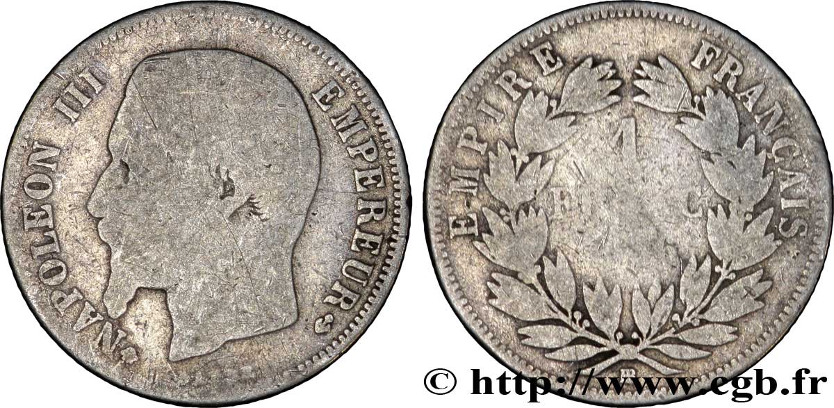 1 franc Napoléon III, tête nue  1856 Strasbourg F.214/7 SGE8 