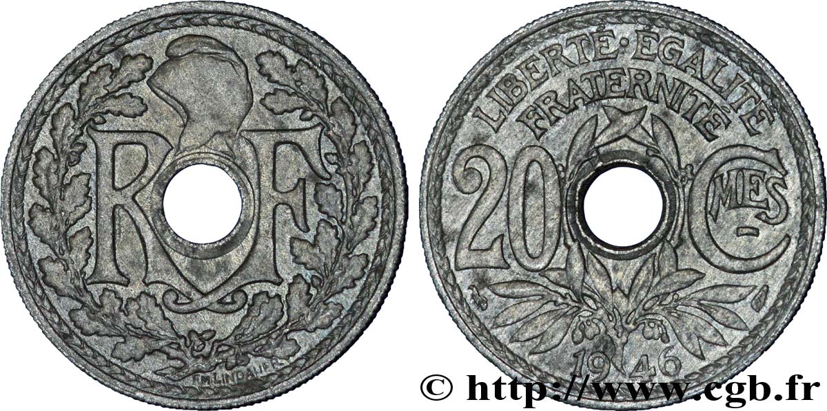 20 centimes Lindauer 1946  F.155/5 AU50 