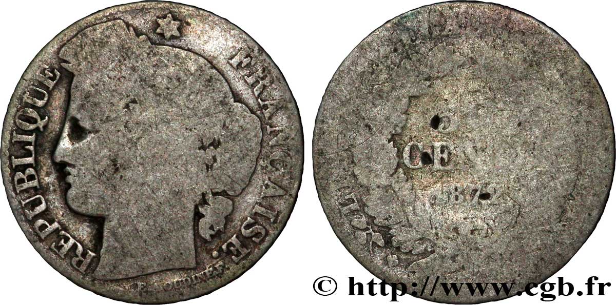 50 centimes Cérès, IIIe République 1872 Bordeaux F.189/4 MC3 