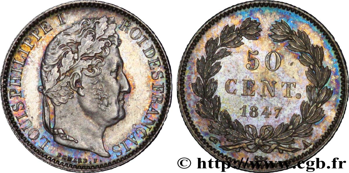 50 centimes Louis-Philippe 1847 Paris F.183/13 SPL60 