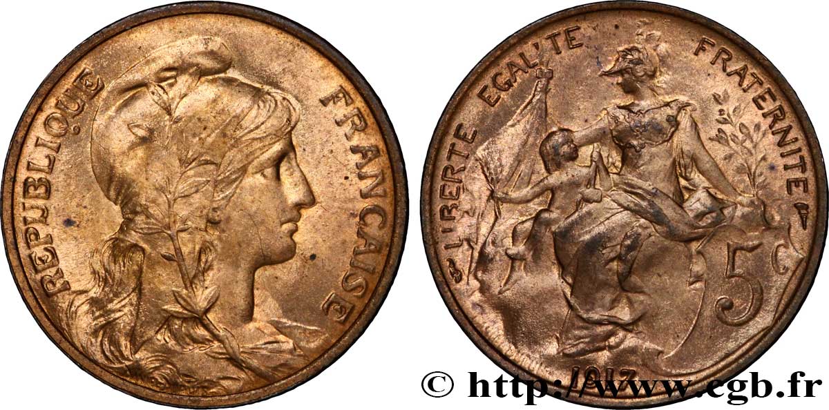 5 centimes Daniel-Dupuis 1917  F.119/30 SPL64 