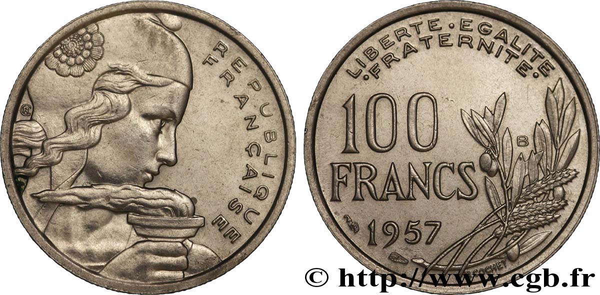 100 francs Cochet 1957 Beaumont-Le-Roger F.450/11 MS62 