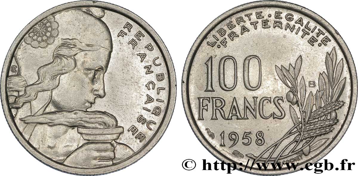 100 francs Cochet 1958 Beaumont-Le-Roger F.450/14 MS60 