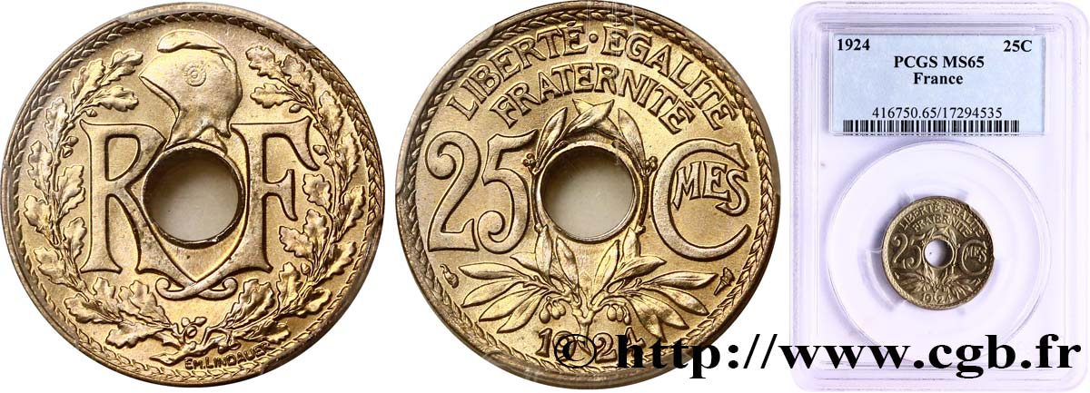 25 centimes Lindauer 1924  F.171/8 MS66 