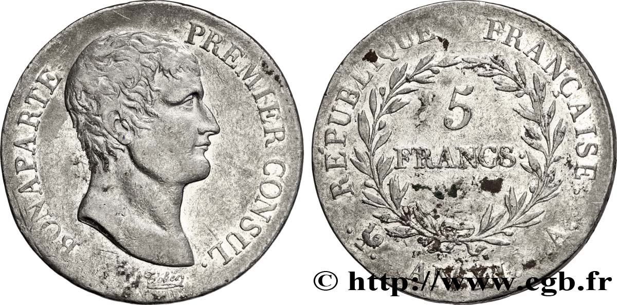 5 francs Bonaparte Premier Consul 1803 Paris F.301/1 TTB42 