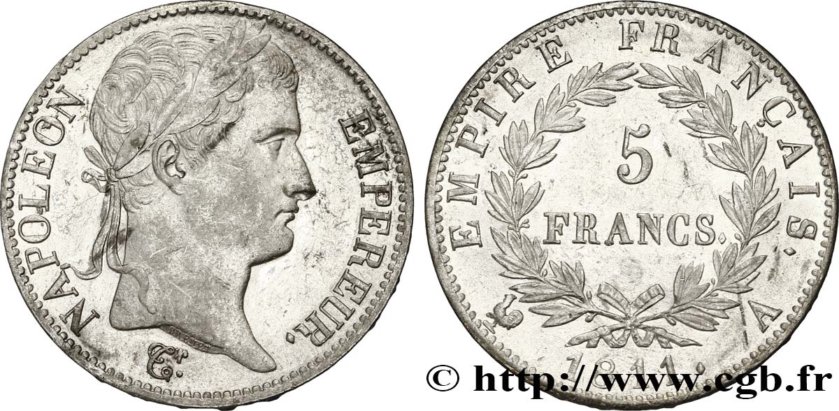 5 francs Napoléon Empereur, Empire français 1811 Paris F.307/27 SUP58 