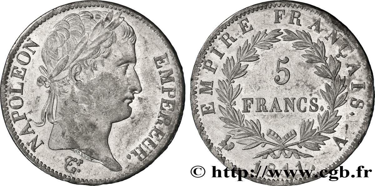 5 francs Napoléon Empereur, Empire français 1811 Paris F.307/27 TTB52 