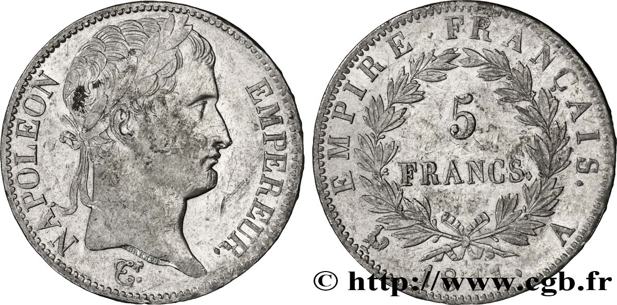 5 francs Napoléon Empereur, Empire français 1811 Paris F.307/27 MBC50 