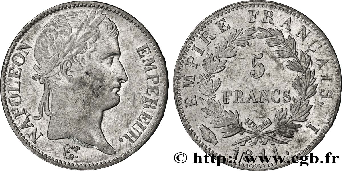 5 francs Napoléon Empereur, Empire français 1811 Limoges F.307/32 BB48 