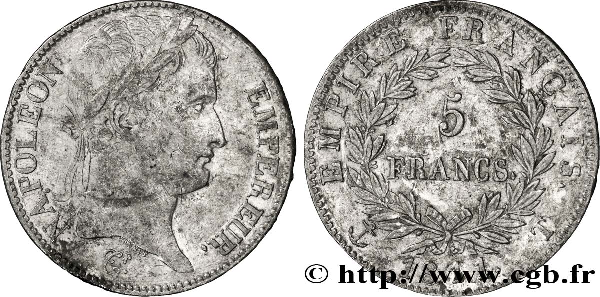 5 francs Napoléon Empereur, Empire français 1811 Nantes F.307/38 TTB42 