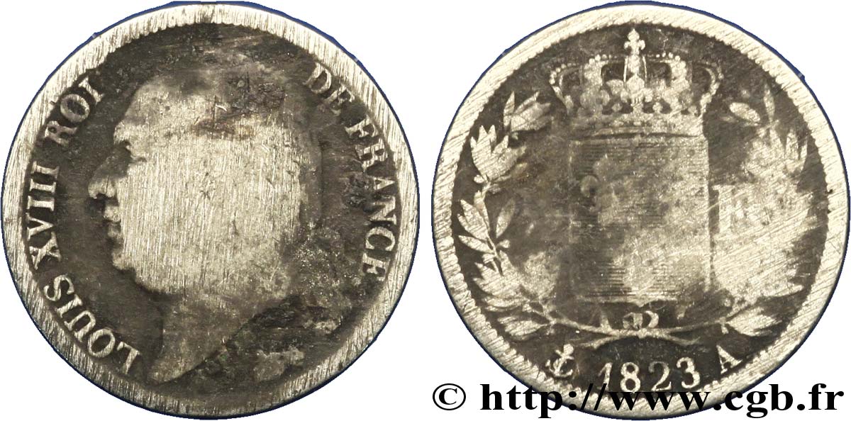 1/2 franc Louis XVIII 1823 Paris F.179/34 G6 