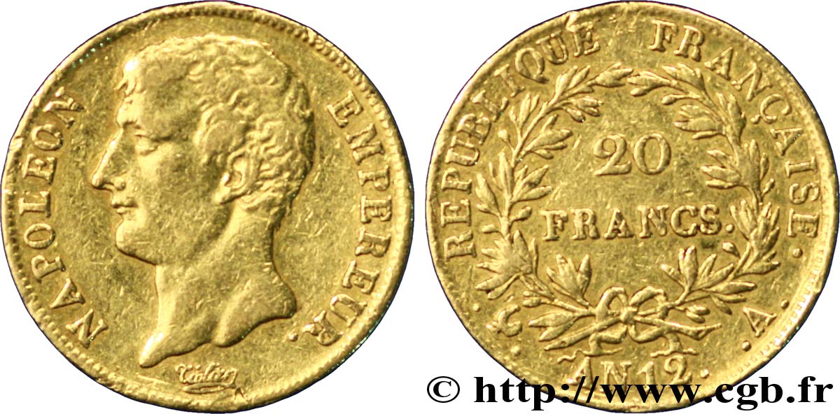 20 francs or Napoléon Empereur, buste intermédiaire 1804 Paris F.511/1 TTB40 