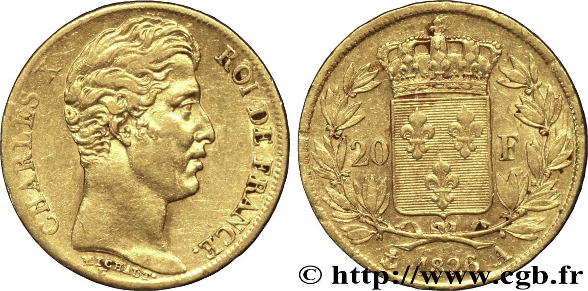 20 francs or Charles X 1826 Paris F.520/3 TTB45 
