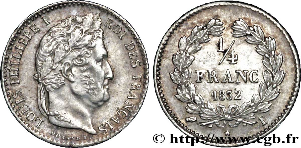 1/4 franc Louis-Philippe 1832 Limoges F.166/20 SUP58 