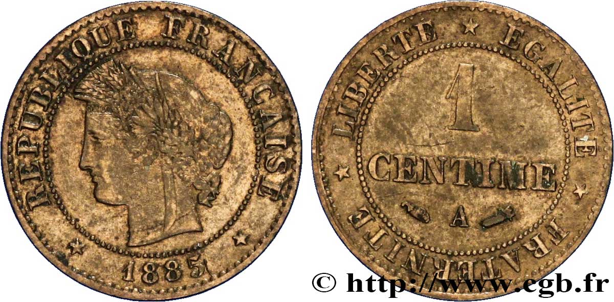 1 centime Cérès 1885 Paris F.104/12 TTB48 
