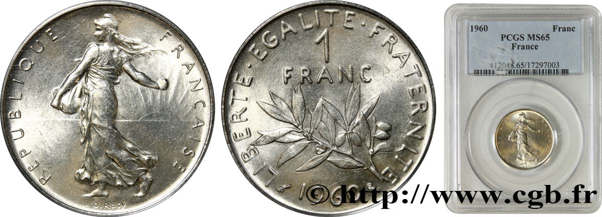 1 franc Semeuse, nickel 1960 Paris F.226/4 MS65 PCGS