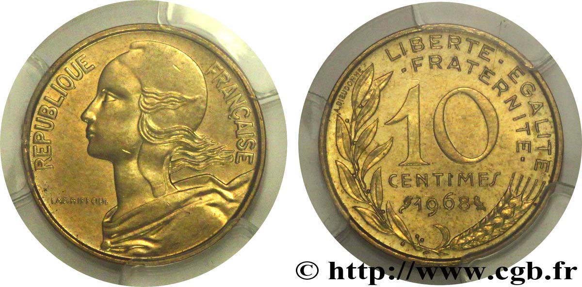 10 centimes Marianne 1968 Paris F.144/8 SPL64 