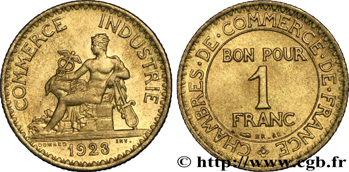 1 franc Chambres de Commerce 1923 Paris F.218/5 SC63 