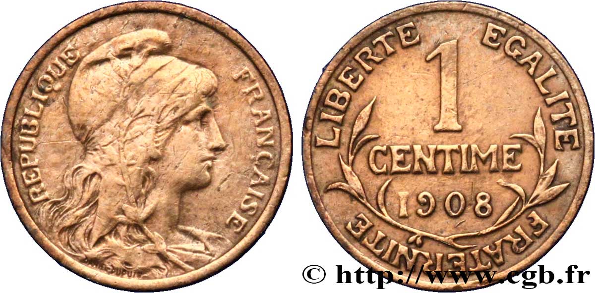 1 centime Daniel-Dupuis 1908 Paris F.105/10 XF 