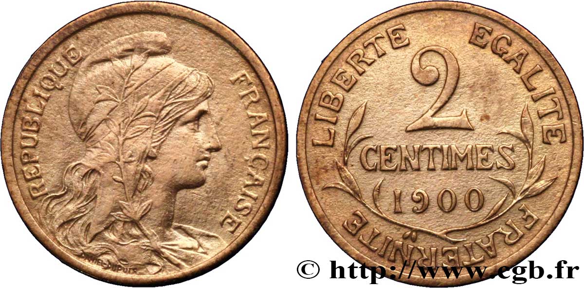 2 centimes Daniel-Dupuis 1900 Paris F.110/4 BB45 