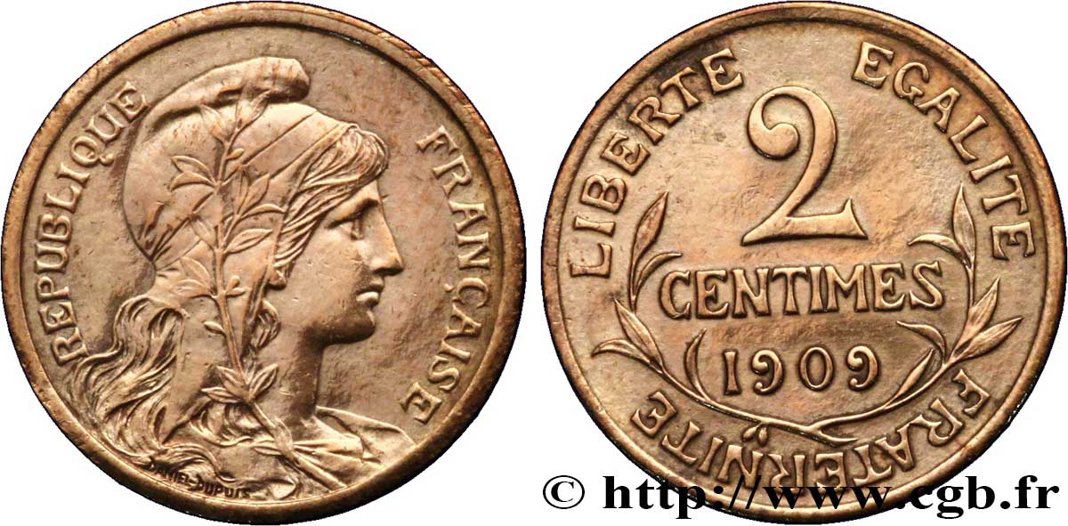 2 centimes Daniel-Dupuis 1909 Paris F.110/12 TTB40 