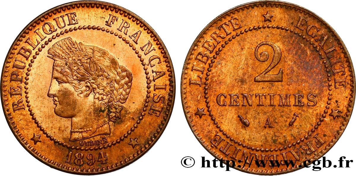 2 centimes Cérès 1894 Paris F.109/20 VZ62 