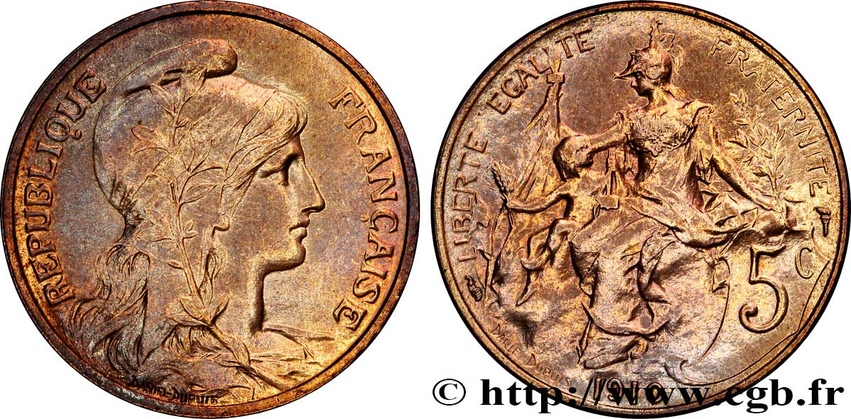 5 centimes Daniel-Dupuis 1910  F.119/22 VZ 