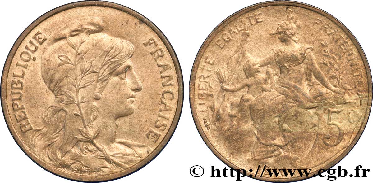 5 centimes Daniel-Dupuis 1910  F.119/22 EBC60 