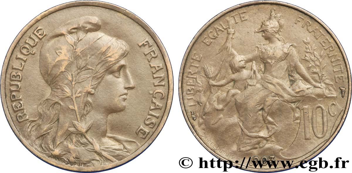10 centimes Daniel-Dupuis 1903  F.136/12 TTB45 