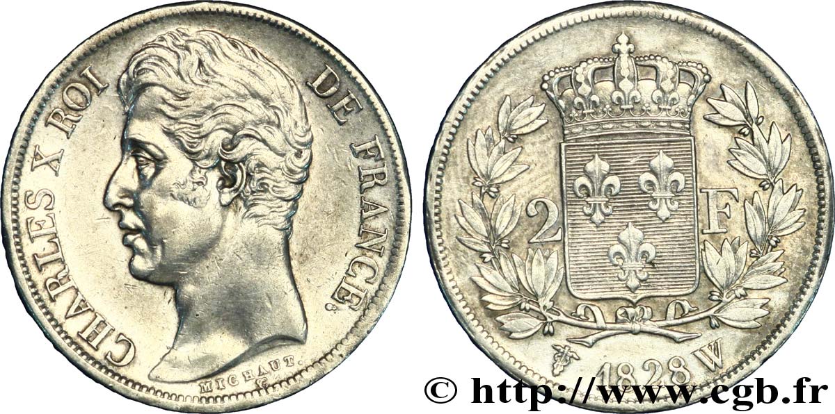 2 francs Charles X 1828 Lille F.258/48 TTB48 