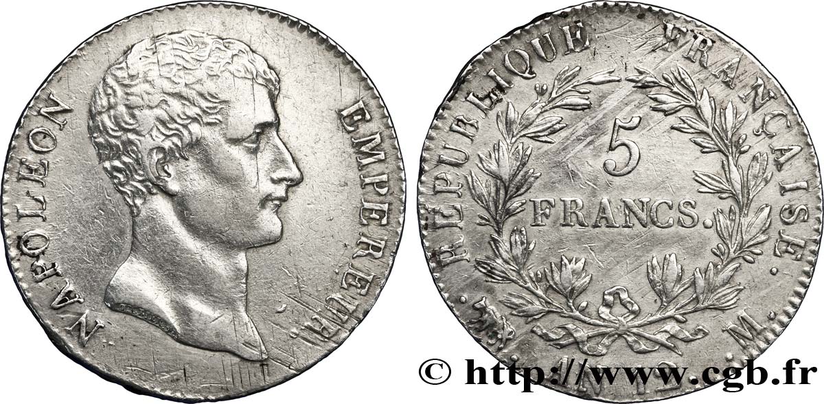 5 francs Napoléon Empereur, type intermédiaire 1804 Toulouse F.302/8 XF48 