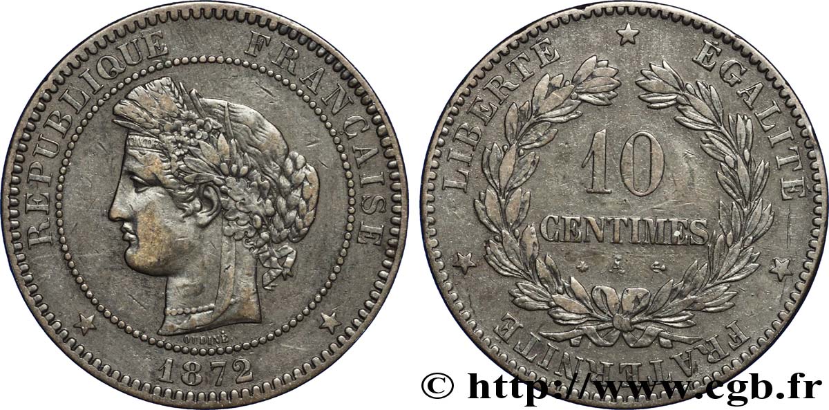 10 centimes Cérès 1872 Paris F.135/8 BB45 