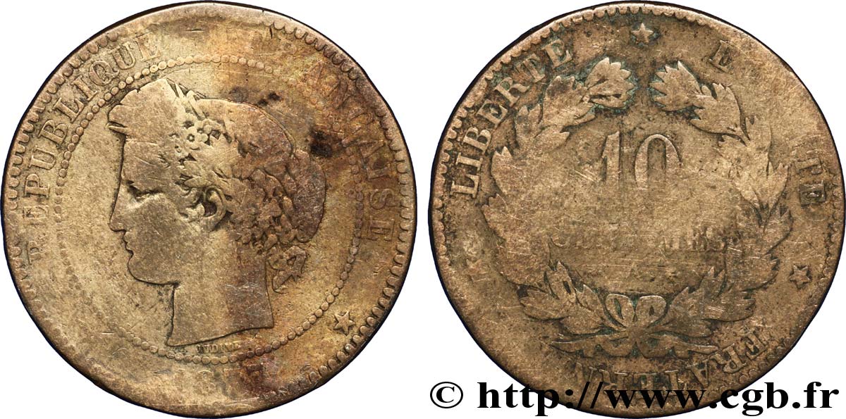 10 centimes Cérès 1877 Paris F.135/18 SGE6 