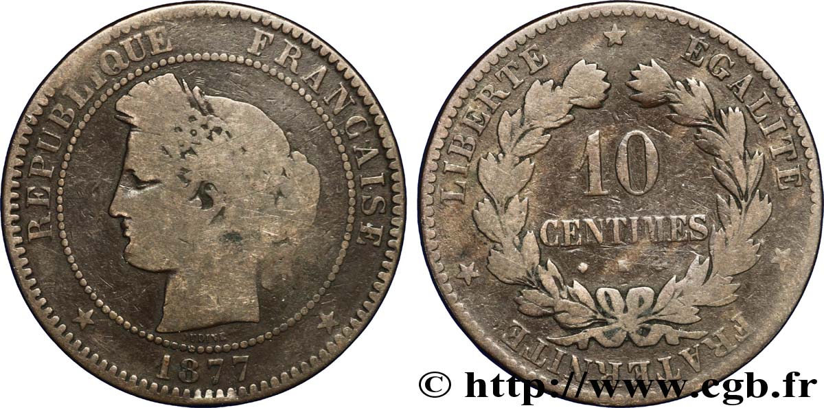 10 centimes Cérès 1877 Bordeaux F.135/19 B8 