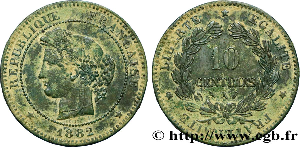 10 centimes Cérès 1882 Paris F.135/26 SS40 