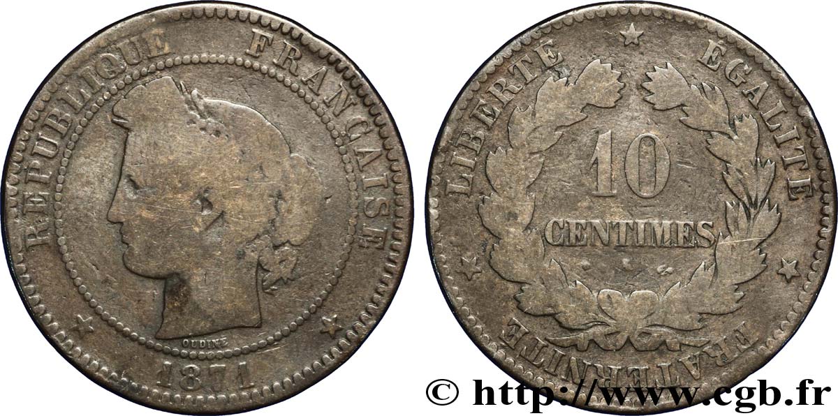 10 centimes Cérès 1871 Bordeaux F.135/7 RC6 